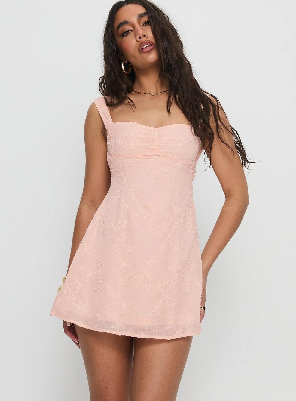 NEW Princess Polly Mcbeath Mini Dress Pink Floral Bow Sleeveless A Line Size 2
